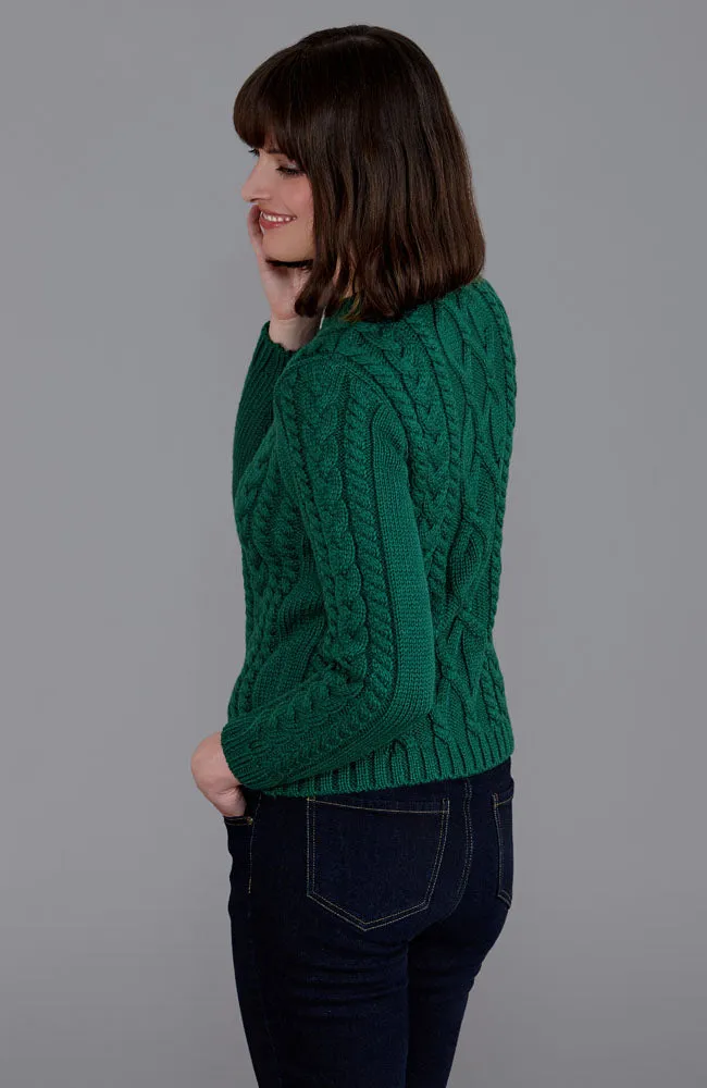 Womens Chunky Merino Wool Cable Jumper