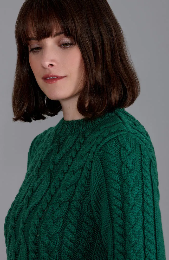 Womens Chunky Merino Wool Cable Jumper