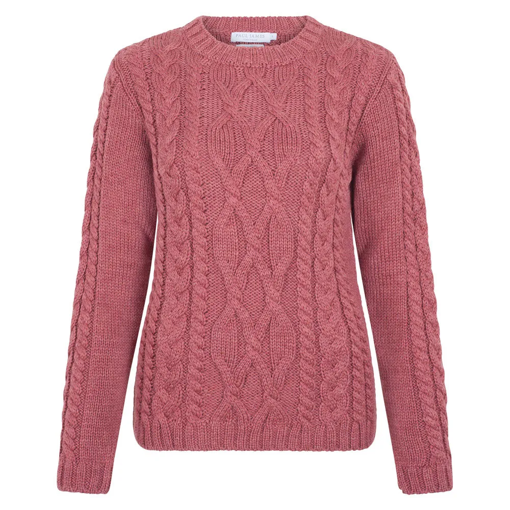 Womens Chunky Merino Wool Cable Jumper