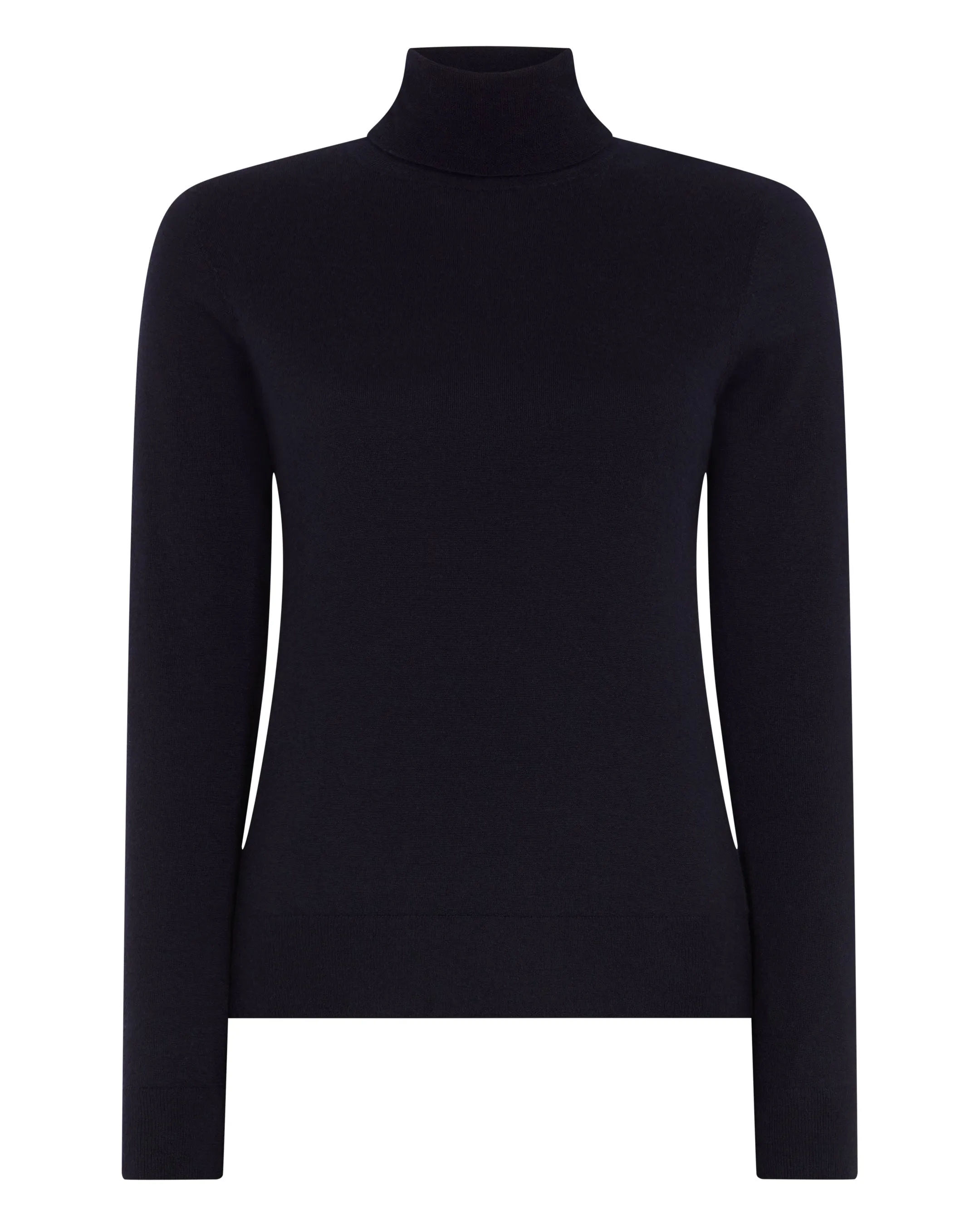 Women's Margot Superfine Cashmere Roll Neck Jumper Navy Blue