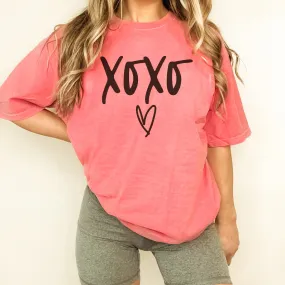 XOXO Vintage Wash Hot Pink Tee